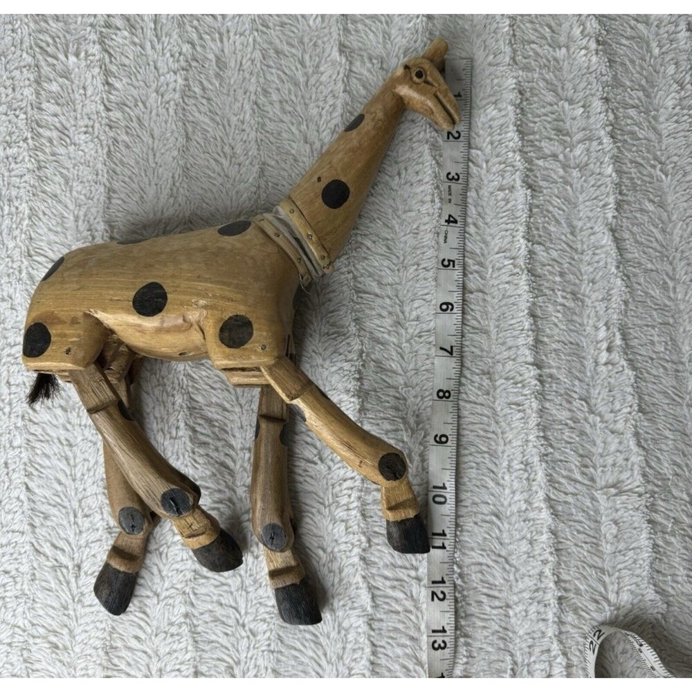 Vintage Wooden Folk Art‎ Giraffe Swinging Shelf Sitter Legs Moving Neck Figure - Picture 14 of 16